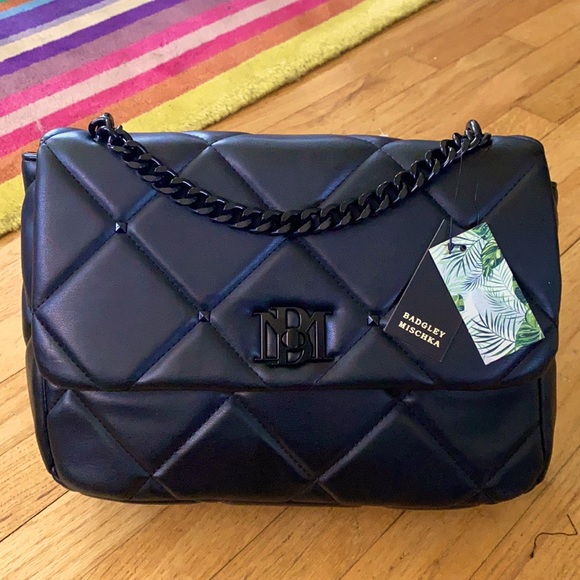Badgley Mischka Handbags - Badgley Mischka Quilted Cross-Body Bag, Black